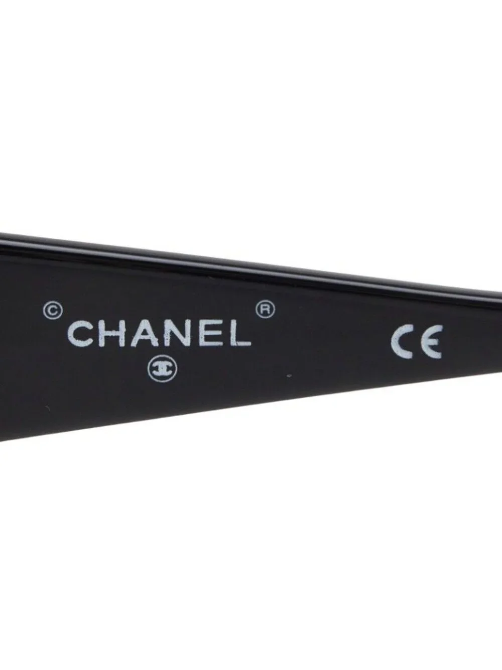 Chanel CC Logo Sunglasses Black Gold Acetate Rhinestone Eyewear
